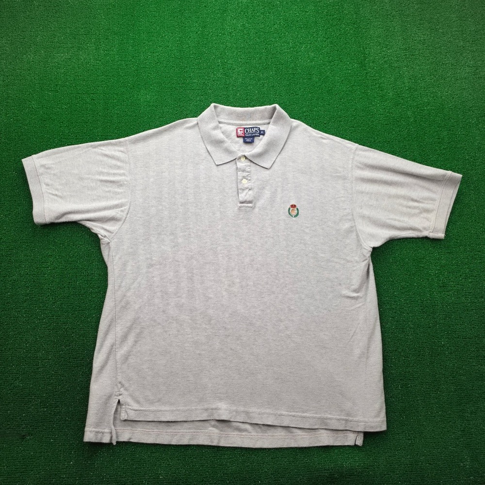 Vintage Chaps Ralph Lauren Polo Shirt Mens XL Chevron Knit Embroidered Crest